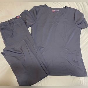Urbane Scrubs gray scrub set, large